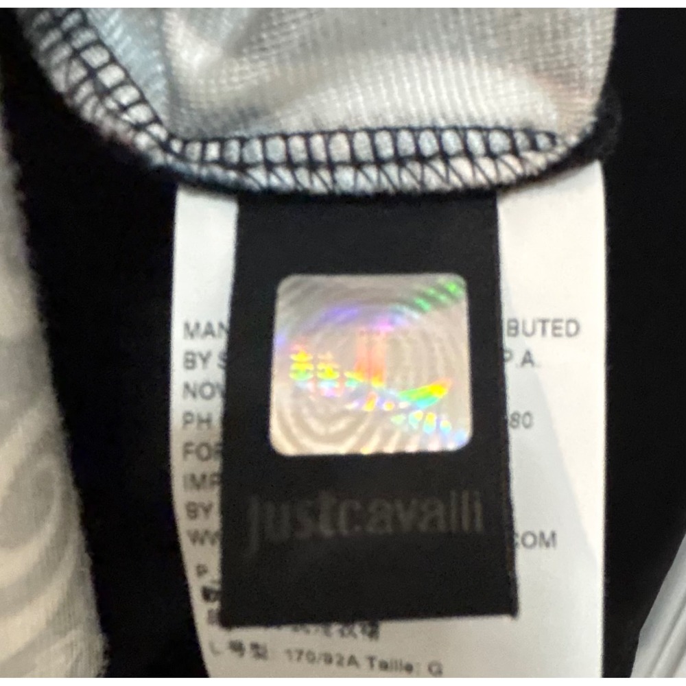 Just Cavalli Womens Long Sleeve Paisley Mixed Print Sheath Dress Black White L - Picture 6 of 8